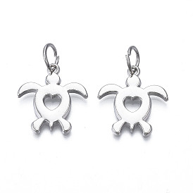 Crémaillère pendentifs en alliage placage, avec des anneaux de saut, tortue