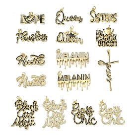 Латунные микро проложить кубического циркония подвески, словесные чары, долговечный, стойки покрытие, без свинца и без кадмия