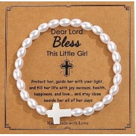 Пластиковые искусственные жемчужные бусины эластичные браслеты, браслеты с подвесками в виде ракушек для женщин