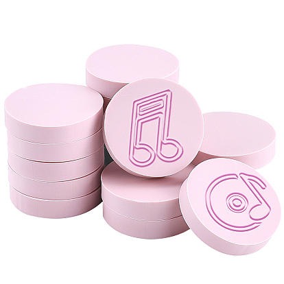 8Pcs Rubber Stamps, Flat Round with Music Note
