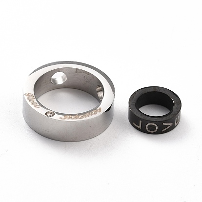 304 Stainless Steel Couple Pendants, Split Pendants, with Crystal Rhinestone, for Valentine's  Day, Rings with Word