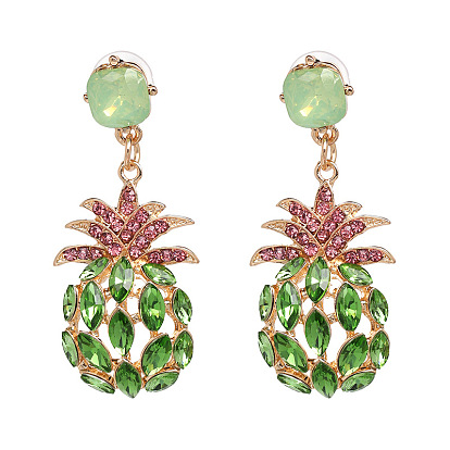 Colorful European and American pineapple earrings - unique and fashionable ear accessories.
