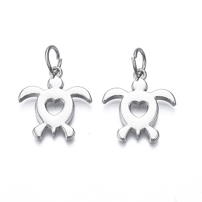 Crémaillère pendentifs en alliage placage, avec des anneaux de saut, tortue