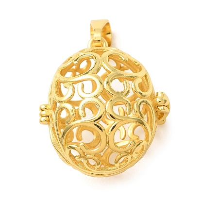 Pendentifs en laiton, cage, breloques ovales en filigrane, crémaillère plaquage