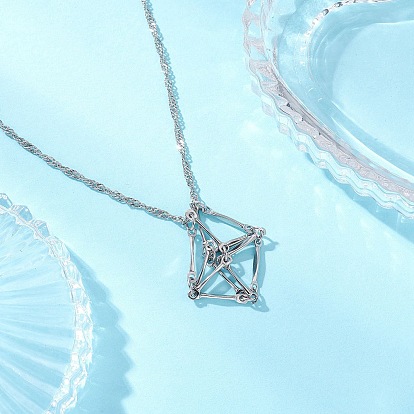 304 подвеска из нержавеющей стали в виде пустого мешочка в технике макраме, ожерелья из сингапурской цепи, не тускнеет