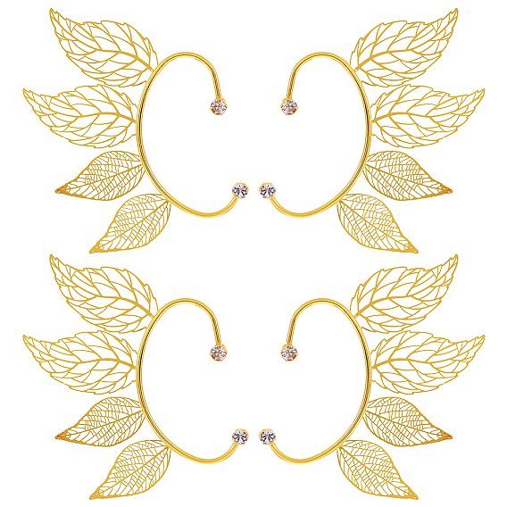 4шт. 2 стили латунные серьги-манжеты, лист