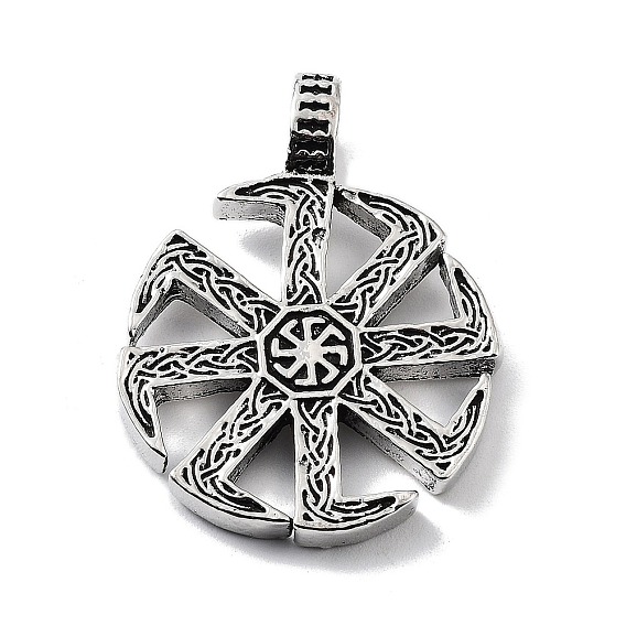 Сплавочные подвески тибетского стиля, плоские круглые прелести