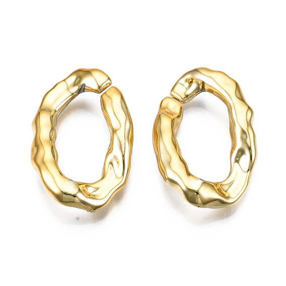Electroplated CCB Plastic Linking Rings, Quick Link Connectors, For Jewelry Cable Chains Making, Twist Oval