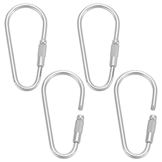 4 шт. 304 подвески с винтовым карабином из нержавеющей стали, для изготовления ожерелий, овальные