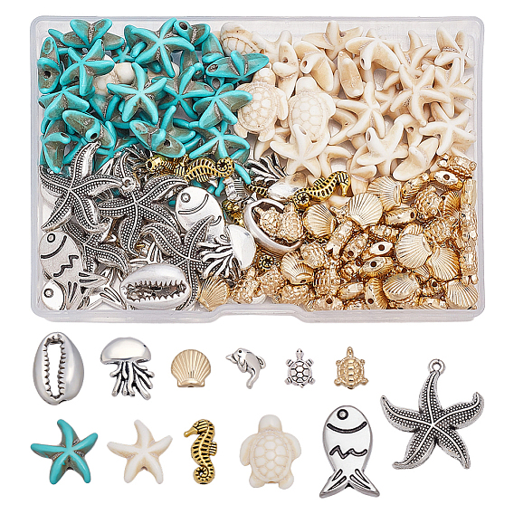 Наборы для изготовления ювелирных изделий своими руками, включая бусины и подвески из сплава, пластиковые бусины, синтетические бирюзовые бусины