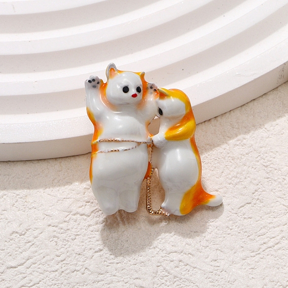 Портновские эмалевые булавки в форме кошки, броши из цинкового сплава для рюкзака