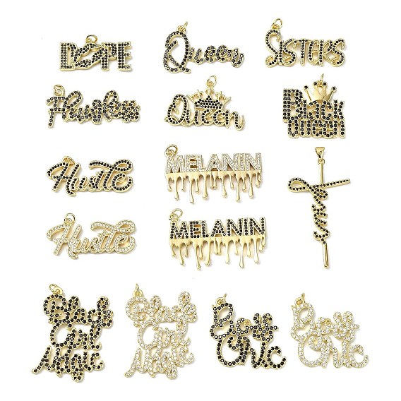 Латунные микро проложить кубического циркония подвески, словесные чары, долговечный, стойки покрытие, без свинца и без кадмия