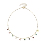 Ожерелья с плоскими круглыми подвесками из латуни и эмали для женщин, Латунные кабельные цепи ожерелья