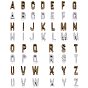 Tibetan Style Antique Bronze & Antique Silver Plated Alloy Letter Slide Charms