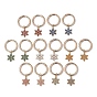 Christmas Alloy Enamel Shoe Charms, with Spring Gate Rings, Snowflake Charm, for Boot Decoration