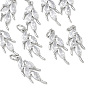 SHEGRACE Brass Clear Cubic Zirconia Pendants, Leaf Charms, Cadmium Free & Lead Free & Nickel Free