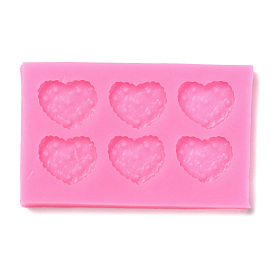 DIY Heart Patterns Cookie Food Grade Silicone Fondant Molds, for DIY Cake Decoration, UV & Epoxy Resin Jewelry Making