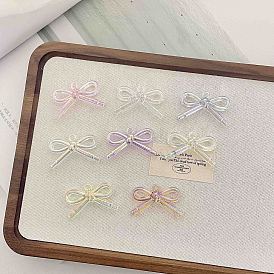 Placage uv pendentifs acryliques transparents, charmes bowknot, iridescent