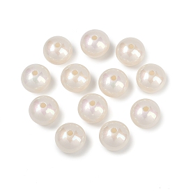 Пластиковые бусины abs, бусы имитация ракушек, плоско-круглые, жемчужные