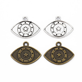 Tibetan Style Alloy Pendant Enamel & Rhinestone Settings, Cadmium Free & Lead Free, Eye