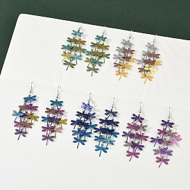 430 серьги-подвески в виде стрекоз из нержавеющей стали, с железными крюками серьги, платина