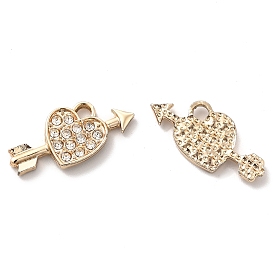 UV Plating Alloy Pendants, with Crystal Rhinestone, Arrow and Heart Charms