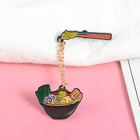 Creative Egg Noodle Alloy Brooch Pin for Students' Clothes and Backpacks