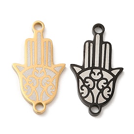 Ion Plating(IP) 304 Stainless Steel Connector Charms, Religion Hamsa Hand Links