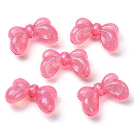 Luminous Transparent Acrylic Beads, Glow in the Dark, Bowknot