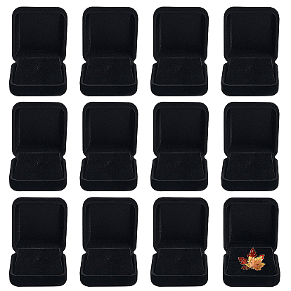 12Pcs Square Velvet Medal Storage Boxes, Commemorative Coins Holder