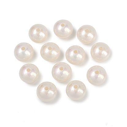 Пластиковые бусины abs, бусы имитация ракушек, плоско-круглые, жемчужные