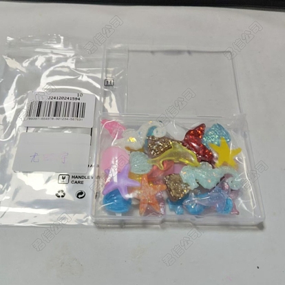 25 pcs 5 styles cabochons en résine, perles de paillettes