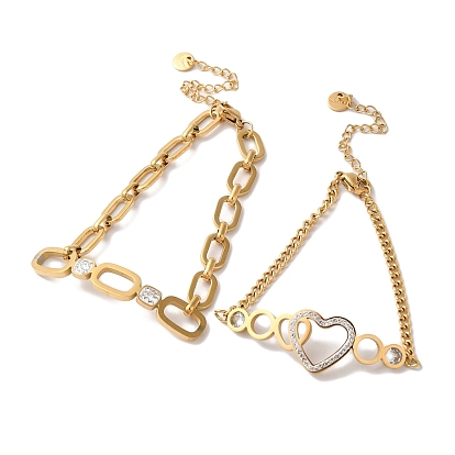 304 браслет из нержавеющей стали с микропаве из циркония для женщин