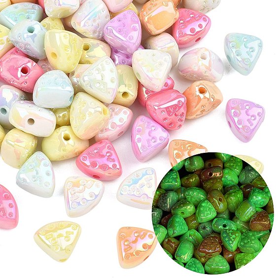 Светящееся УФ-покрытие непрозрачных акриловых бусин, радужный, сыр светится в темноте