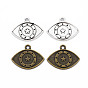 Pendentif en alliage de style tibétain avec émail et strass, sans cadmium et sans plomb, oeil