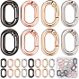 24Pcs 4 Colors Alloy Spring Gate Rings, Oval