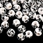 Floral Printed Porcelain Beads, Flower Patterned Ceramic Beads, Round