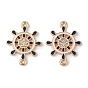 Alloy Enamel Connector Charms, Helm Links with Crystal Rhinestone, Light Gold, Cadmium Free & Nickel Free & Lead Free