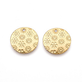 304 подвески из нержавеющей стали, ионное покрытие (ip), плоский круглый с цветными чарами