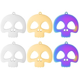 Stainless steel vacuum plating seven-color titanium steel Halloween skull pendant pendant necklace