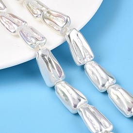 Transparent Spray Painted Glass Beads Strands, Trapezoid