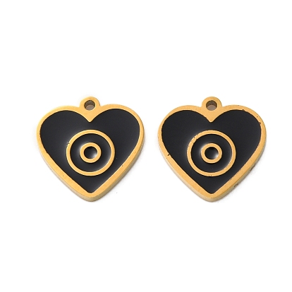 Ионное покрытие (ip) 304 брелоки из нержавеющей стали с эмалью, реальный 18 k позолоченный, шарма сердца