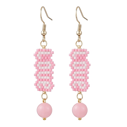 Серьги-подвески из стеклянных бусин ручной работы с надписью «любовь», с фурнитурой для сережек из нержавеющей стали, золотые