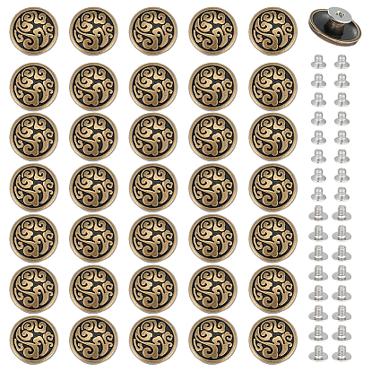 40 комплекты винтовых заклепок из сплава, DIY кожаный гвоздь, для кошелька, , подковы