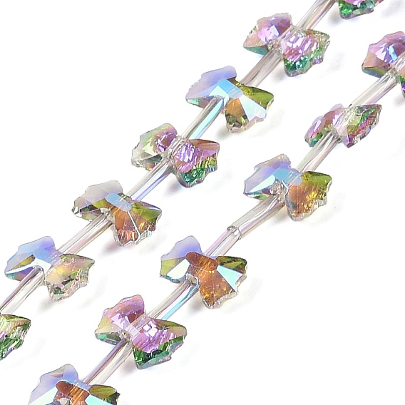 Стеклянные бусины с гальваническим покрытием , бантом