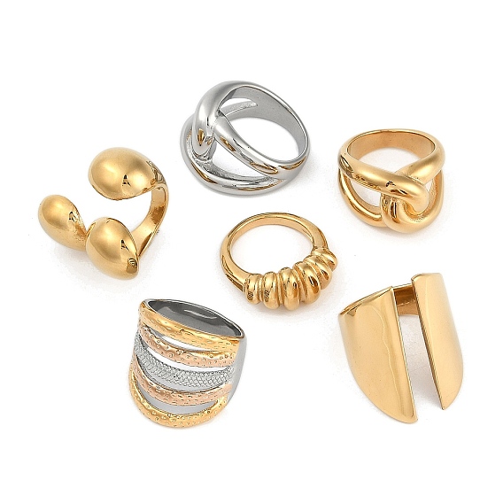 304 палец кольца из нержавеющей стали, нерегулярность очарование широкие полосы кольца, ионное покрытие (ip)