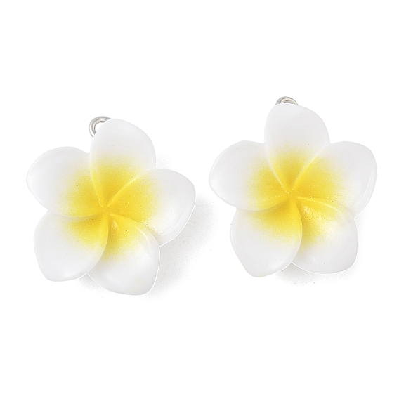 Непрозрачные подвески смолы, плюмерия, с железной платиной петлей