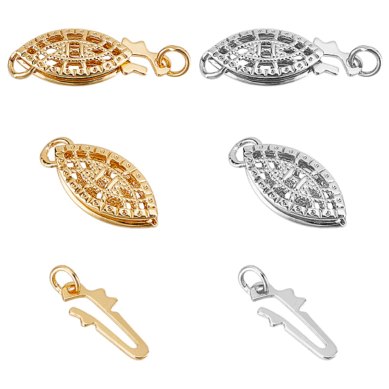 2 шт. 2 цвета латуни полые застежки-коробки для лошадиных ушей, с прыжковых колец