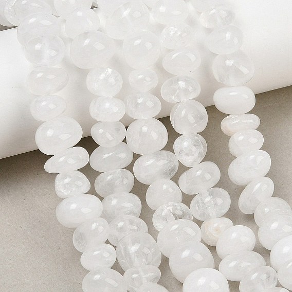 Natural Quartz Crystal Beads Strands, Rock Crystal, Nuggets, Tumbled Stone