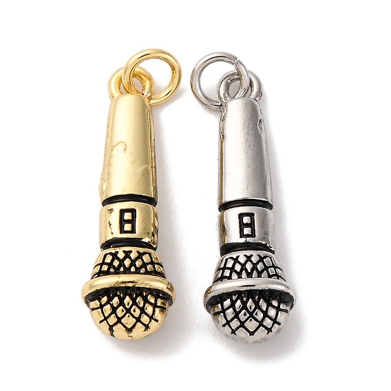 Латунные подвески, микрофон, с целью перехода в кольце, без кадмия и без свинца, стойки покрытие, долговечный